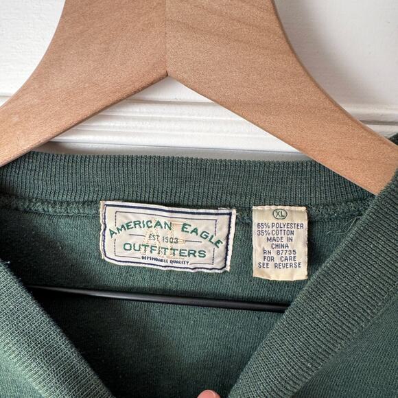 Vintage American Eagle Outfitters Forest Green Bass Fishing Sweatshirt Size XL - Picture 4 of 4